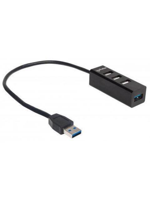 MANHATTAN HUB USB A 3.0 DE 4 PUERTOS 5000 MBIT-S NEGRO