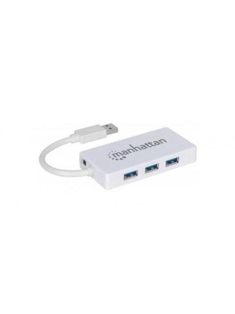 MANHATTAN HUB USB A 3.0 DE 3 PUERTOS 1X RJ-45 5000 MBIT-S BLANCO