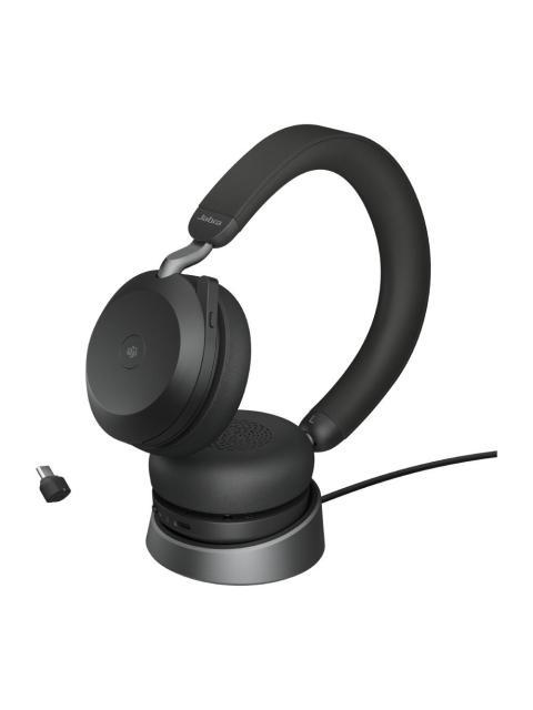 JABRA AUDIFONOS CON MICROFONO EVOLVE2 75 MS BLUETOOTH INALAMBRICO USB-C NEGRO - CON SOPORTE DE CARGA