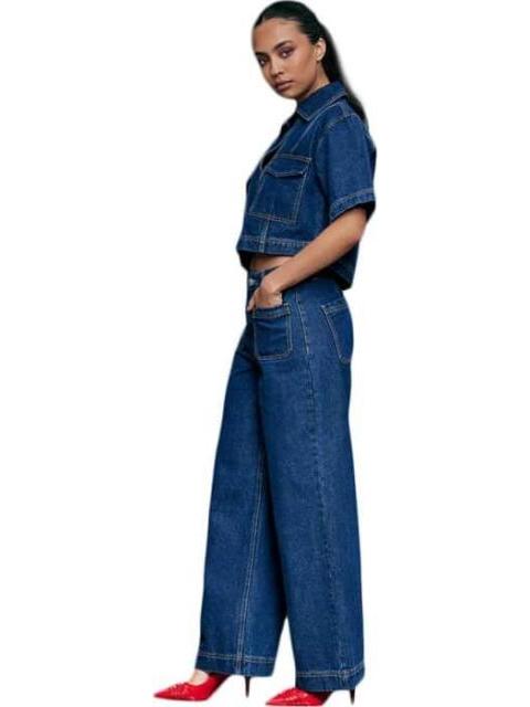 JEANS CORTE RECTO CINTURA ALTA AZUL INDIGO ATMOSPHERE DNM