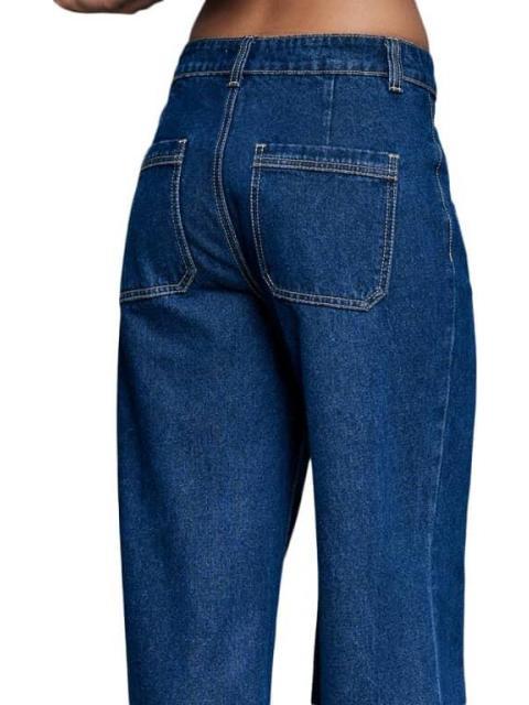 JEANS CORTE RECTO CINTURA ALTA AZUL INDIGO ATMOSPHERE DNM