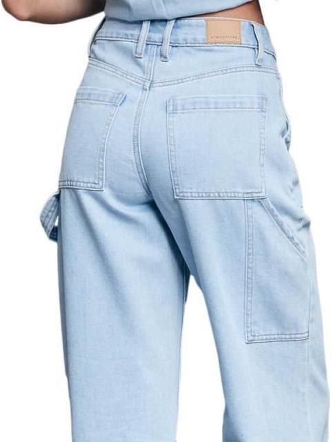 JEANS CORTE WIDE LEG CINTURA ALTA BLEACH ATMOSPHERE DNM
