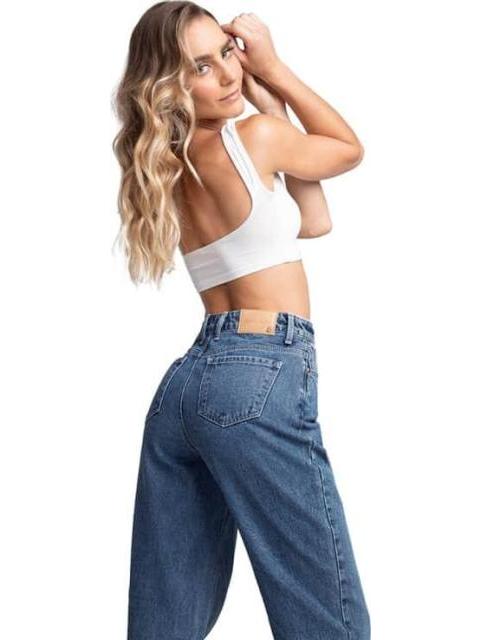 JEANS MOM CINTURA SUPERALTA GRIS SEVEN JEANS