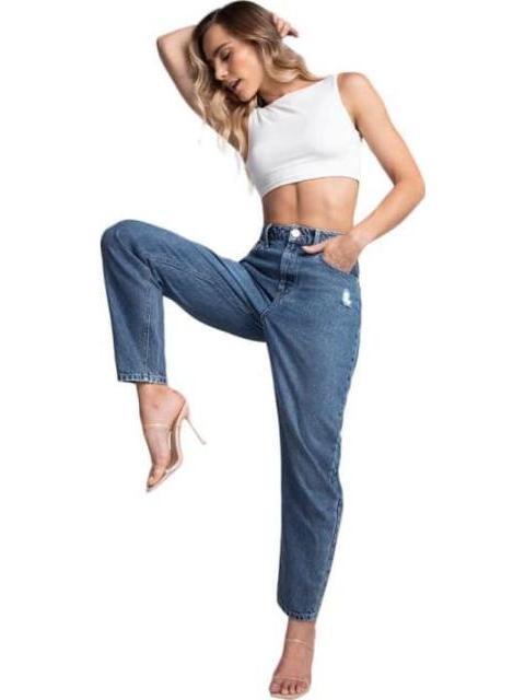 JEANS MOM CINTURA SUPERALTA GRIS SEVEN JEANS