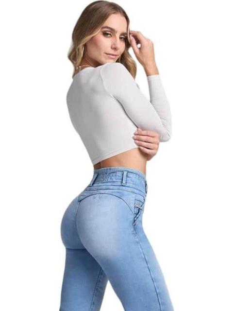 JEANS RECTOS CINTURA ALTA GRIS SEVEN JEANS