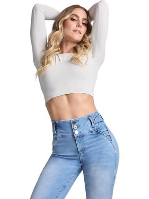 JEANS RECTOS CINTURA ALTA GRIS SEVEN JEANS