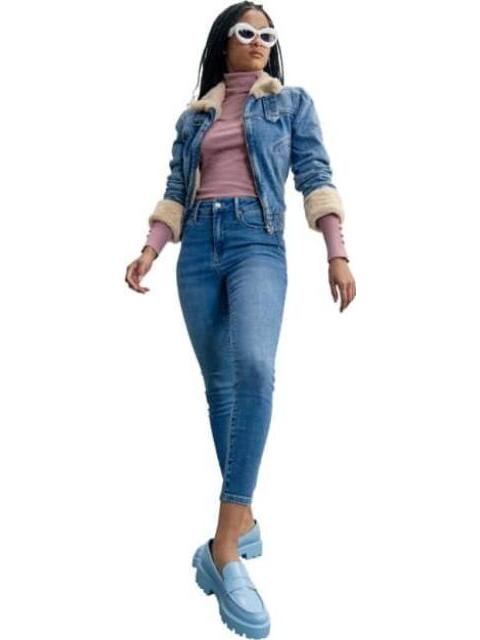 JEANS SUPERSKINNY CINTURA ALTA GRIS ATMOSPHERE DNM