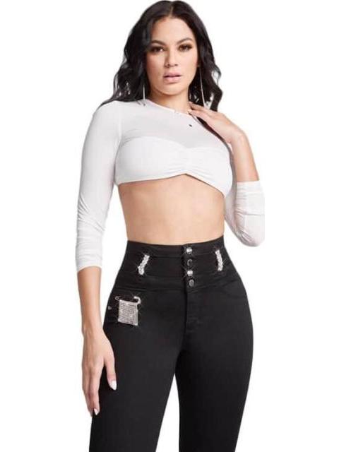 JEANS CINTURA SUPERALTA NEGRO SEVEN JEANS
