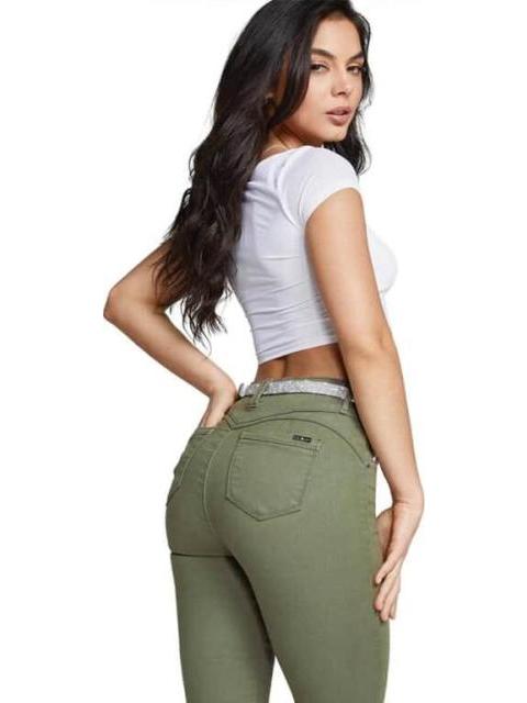 JEANS SUPER SKINNY VERDE OLIVO SEVEN JEANS