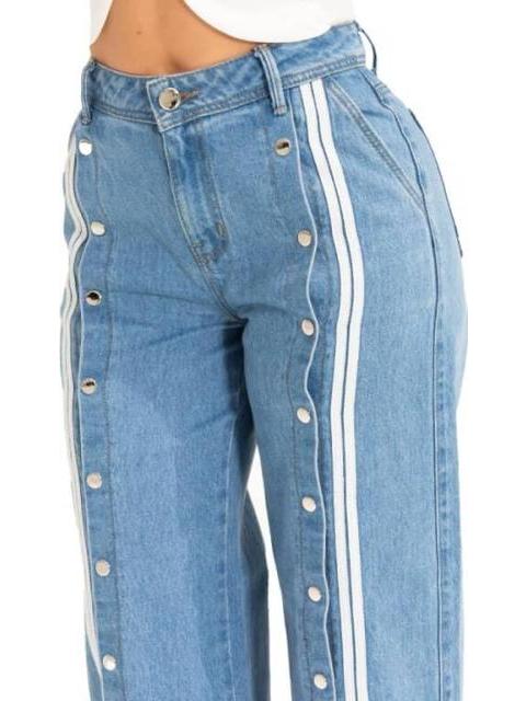 JEANS WIDE LEG CINTURA REGULAR GRIS FERGINO