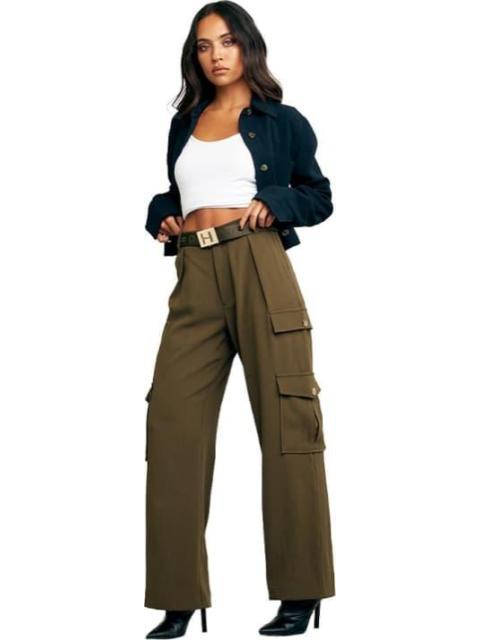PANTALON CINTURA SUPERALTA VERDE OLIVO HOLLY LAND