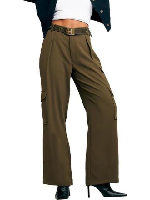 PANTALON CINTURA SUPERALTA VERDE OLIVO HOLLY LAND