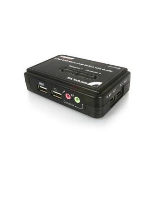 STARTECH  SWITCH KVM USB 2 PUERTOS CON AUDIO Y CABLES