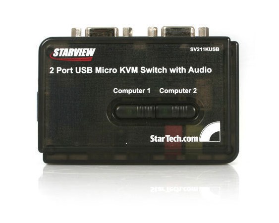 STARTECH  SWITCH KVM USB 2 PUERTOS CON AUDIO Y CABLES