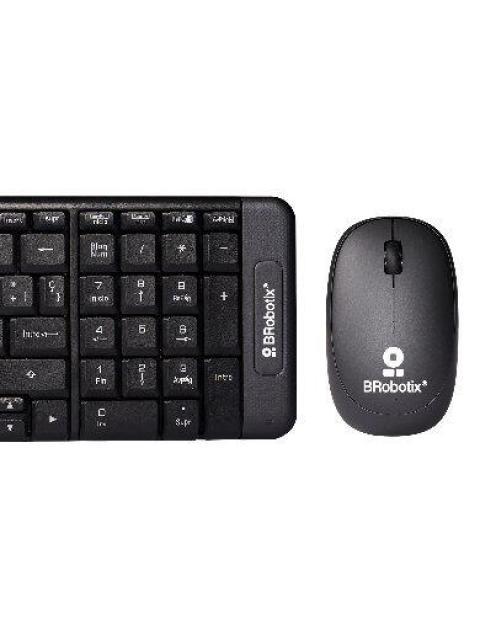 KIT DE TECLADO Y MOUSE BROBOTIX 6000618 INALAMBRICO USB NEGRO (ESPANOL)