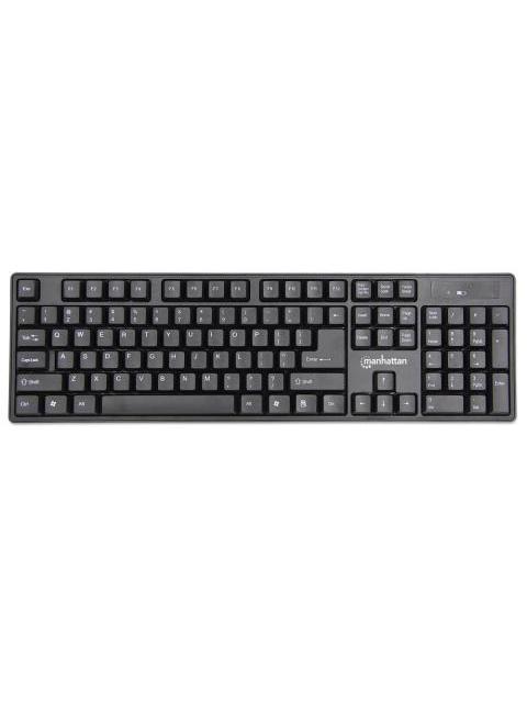 KIT DE TECLADO Y MOUSE MANHATTAN 178990 INALAMBRICO USB NEGRO (ESPANOL)