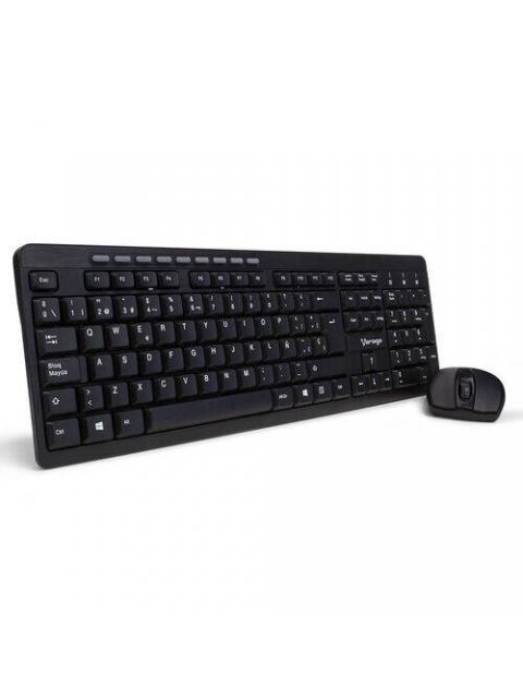 KIT DE TECLADO Y MOUSE VORAGO KM-304 INALAMBRICO USB NEGRO (ESPANOL)
