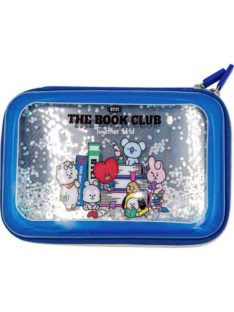 LAPICERA RIGIDA CON GLITTER AZUL BT21