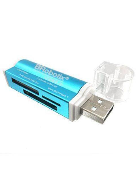 BROBOTIX LECTOR DE MEMORIA 180420A MS DUO-MICROSD-SD USB 2.0 AZUL