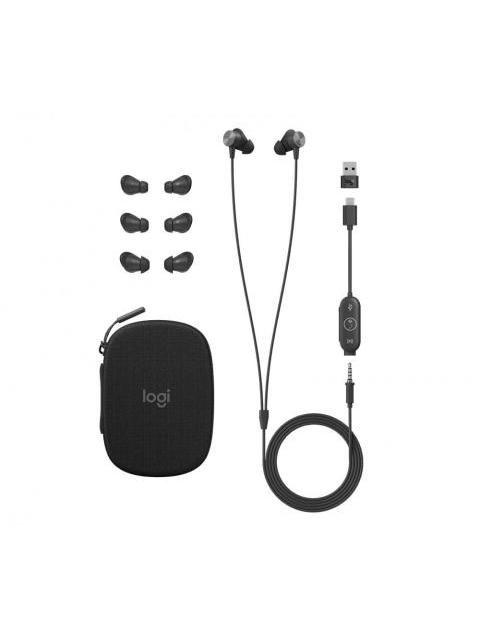 LOGITECH AUDIFONOS INTRAURICULARES CON MICROFONO ZONE WIRED EARBUDS TEAMS VERSION ALAMBRICOS 1.45 METROS USB-A-USB-C-3.5MM GRAFITO