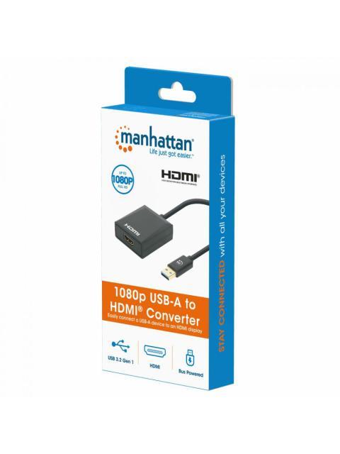 MANHATTAN ADAPTADOR USB 3.0 MACHO - HDMI HEMBRA NEGRO