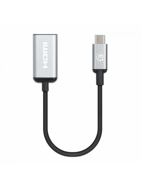 MANHATTAN ADAPTADOR USB C MACHO - HDMI HEMBRA NEGRO-PLATA