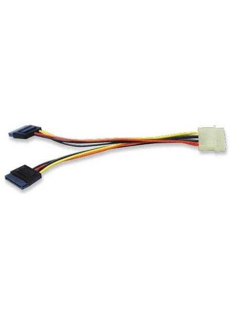 MANHATTAN CABLE 2X SATA 15-PIN MACHO - MOLEX (4-PIN) MACHO 15CM