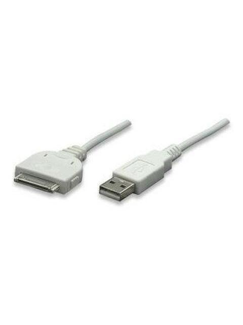 MANHATTAN CABLE ILYNK USB A MACHO - 30-PIN MACHO 1.2 METROS BLANCO PARA IPOD-IPHONE