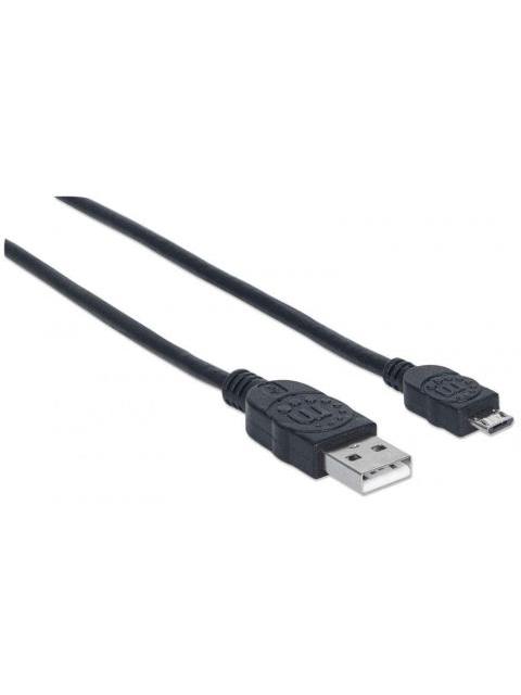 MANHATTAN CABLE USB A MACHO - MICRO USB B MACHO 50CM NEGRO