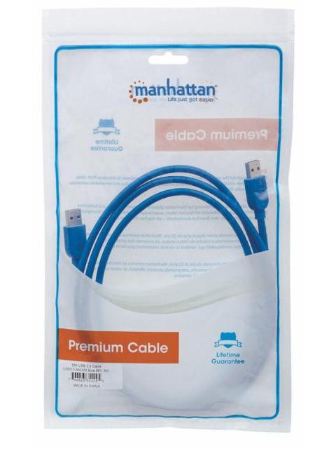 MANHATTAN CABLE USB A MACHO - USB A MACHO 1.8 METROS AZUL