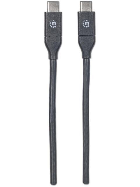 MANHATTAN CABLE USB C MACHO - USB C MACHO 50CM NEGRO