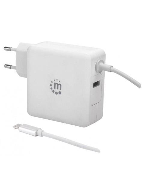 MANHATTAN CARGADOR DE PARED UNIVERSAL 60W USB C 1X USB A BLANCO