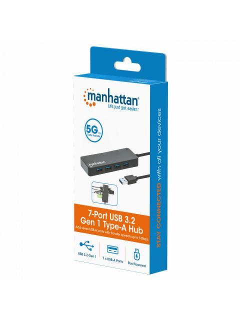 MANHATTAN HUB USB 3.0 MACHO - 7X USB 3.0 HEMBRA 5000 MBIT-S NEGRO