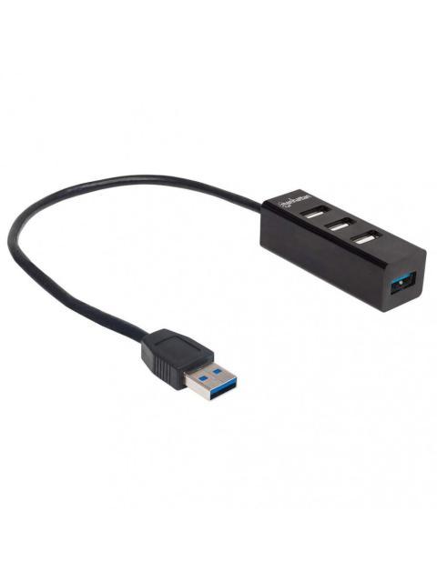 MANHATTAN HUB USB A 3.0 DE 4 PUERTOS 5000 MBIT-S NEGRO