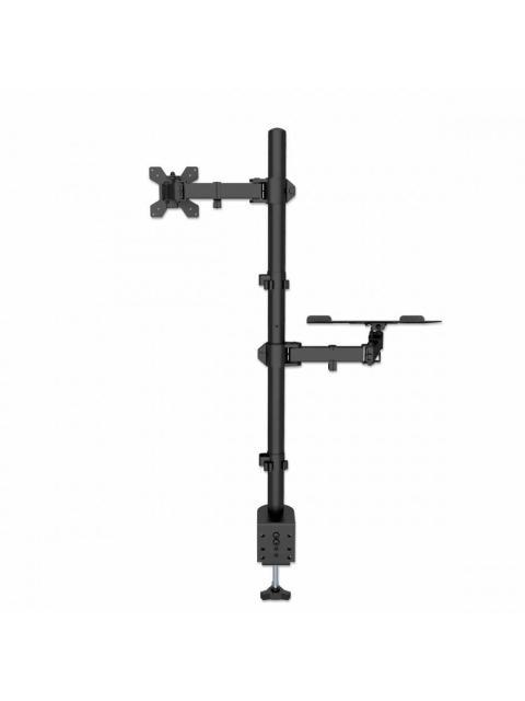 MANHATTAN SOPORTE 462136 PARA ESCRITORIO COMBINADO CON BRAZO PARA MONITOR Y SOPORTE PARA LAPTOP 13 A 32 HASTA 8 KG NEGRO