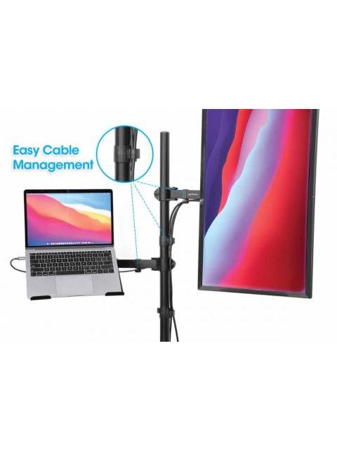 MANHATTAN SOPORTE 462136 PARA ESCRITORIO COMBINADO CON BRAZO PARA MONITOR Y SOPORTE PARA LAPTOP 13 A 32 HASTA 8 KG NEGRO