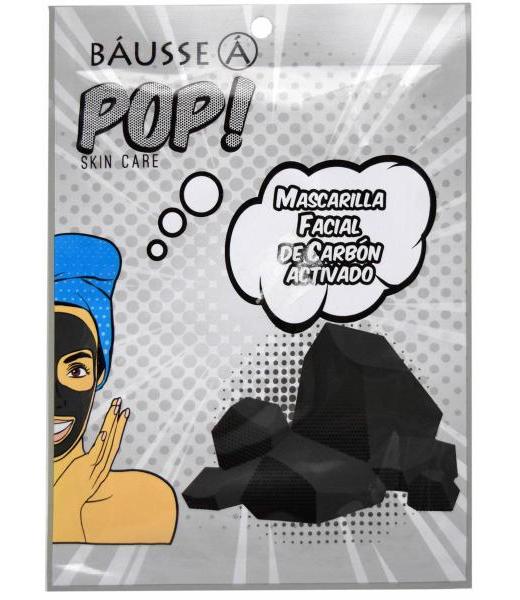 MASCARILLA FACIAL DE CARBON ACTIVADO 1 PIEZA BAUSSE POP P 20