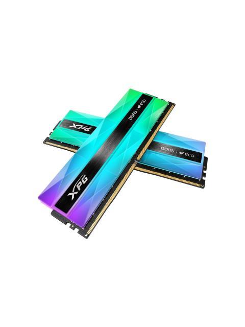 MEMORIA RAM ADATA XPG LANCER NEON RGB DDR5 16GB UDIMM 6400MT-S. DISIPADOR DE ALUMINIO GRIS PLATEADO. AX5U6400C3216GCLANRSG