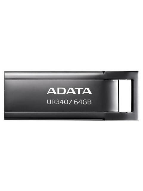MEMORIA USB DE 64GB UR340 3.2 GEN 1 (RETROCOMPATIBLE 3.0 Y 2.0) DISENO ELEGANTE SIN TAPA. COLOR METALICO NEGRO. AROYUR34064GBK
