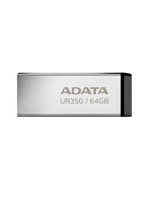 MEMORIA USB DE 64GB UR350 3.2 GEN 1 (RETROCOMPATIBLE 3.0 Y 2.0) DISENO ELEGANTE SIN TAPA. COLOR METALICO NEGRO. UR35064GRSR-BK