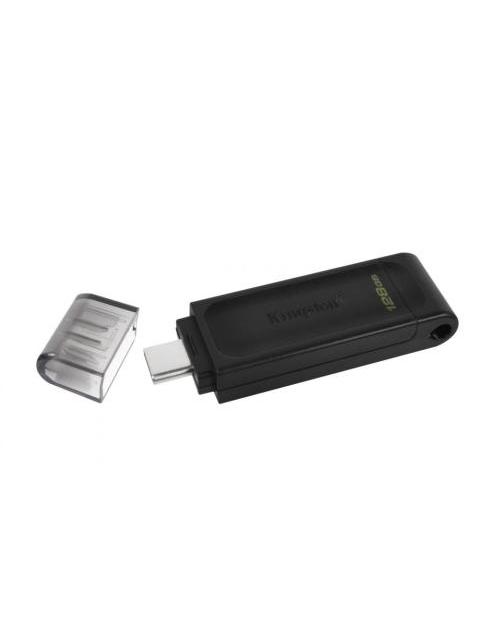 MEMORIA USB KINGSTON DATATRAVELER 70 128GB USB-C 3.2 NEGRO