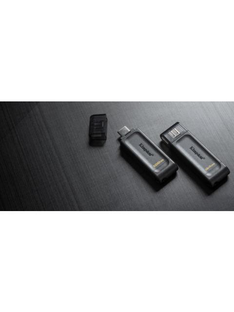 MEMORIA USB KINGSTON DATATRAVELER 70 128GB USB-C 3.2 NEGRO