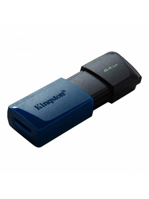 MEMORIA USB KINGSTON DATATRAVELER EXODIA M 64GB USB A NEGRO-AZUL