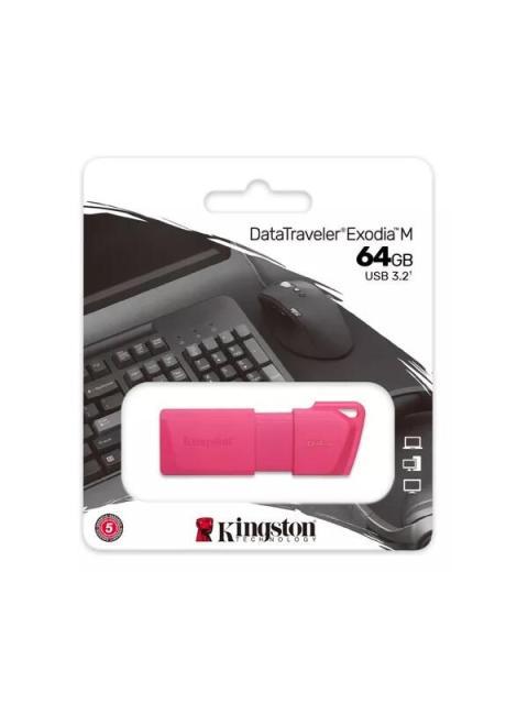 MEMORIA USB KINGSTON DATATRAVELER EXODIA M 64GB USB A ROSA