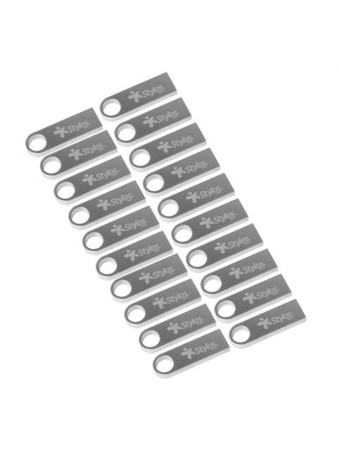 MEMORIA USB STYLOS ST100 16GB USB 2.0 PLATA 20 PIEZAS