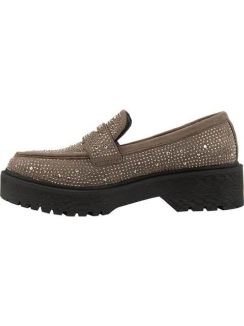 MOCASIN SUELA DENTADA PEDRERIA TAUPE VI LINE FASHION