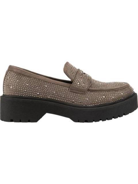 MOCASIN SUELA DENTADA PEDRERIA TAUPE VI LINE FASHION