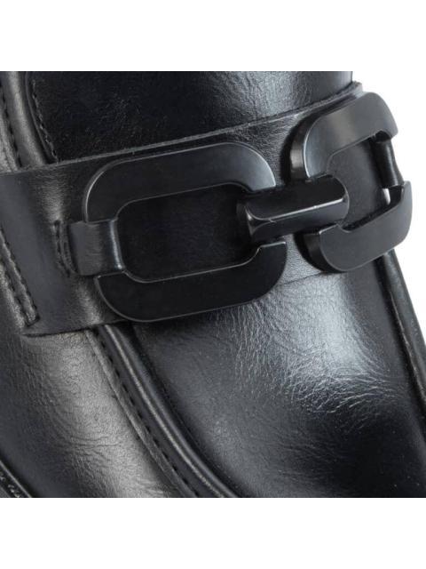 MOCASIN TACON ANCHO CON HERRAJE NEGRO VI LINE FASHION