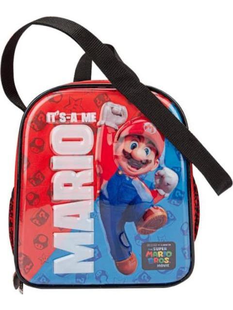MOCHILA LAPICERA Y LONCHER KIT ESCOLAR NEGRO SUPER MARIO BROS