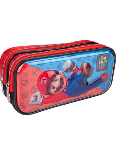 MOCHILA LAPICERA Y LONCHER KIT ESCOLAR NEGRO SUPER MARIO BROS